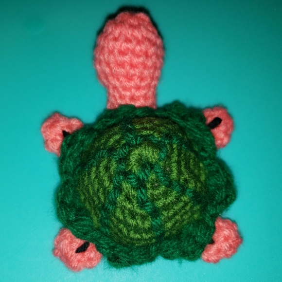 Crochet Watermelon Turtle Amigurumi - Picture 3 of 5